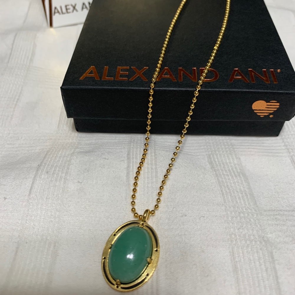 Alex and ani AVENTURINE pendant necklace